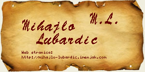 Mihajlo Lubardić vizit kartica